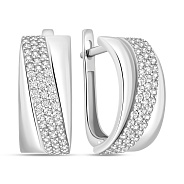 Фото Серьги из белого золота с дорожкой из фианитов (арт. 111300б)