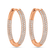 Фото Золоті сережки-кільця з фіанітами (арт. 110481)