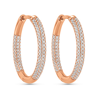 Золоті сережки-кільця з фіанітами (арт. 110481)