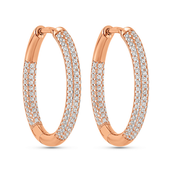 Золоті сережки-кільця з фіанітами (арт. 110481) – зображення 1