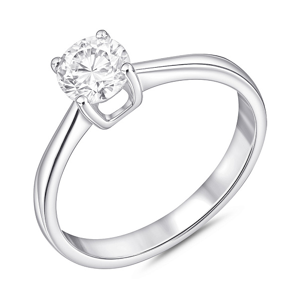 Серебряное кольцо с одним фианитом (арт. 7501/8287) – изображение 1