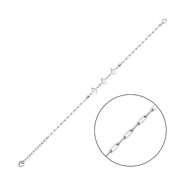 Серебряный браслет "Звездочки" без камней (арт. 7509/3270) – изображение 1