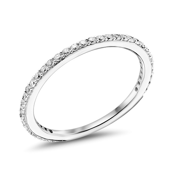 Золотое кольцо с дорожкой из бриллиантов (арт. К341416030б) – изображение 1