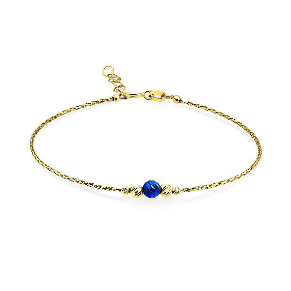 Золотой браслет Orbit с синей бусинкой (арт. 324942жс) – изображение 1