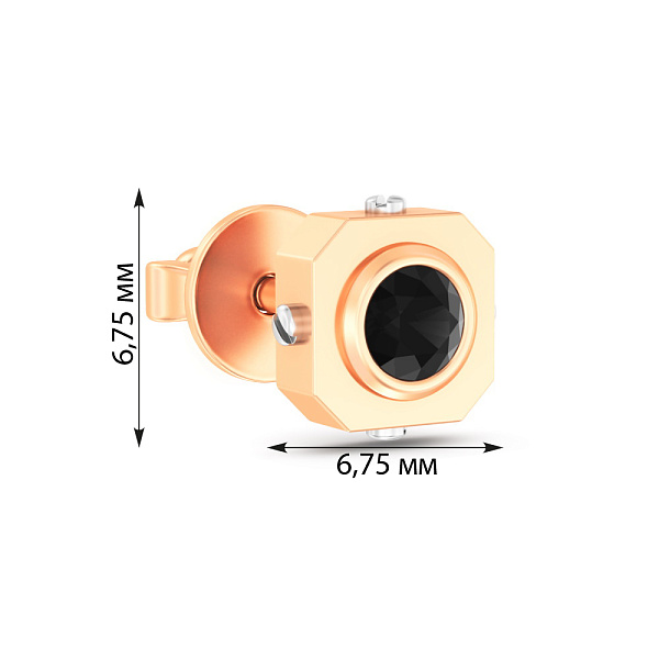 Одинарна сережка з червоного золота (арт. 1101100чЯ) – зображення 4