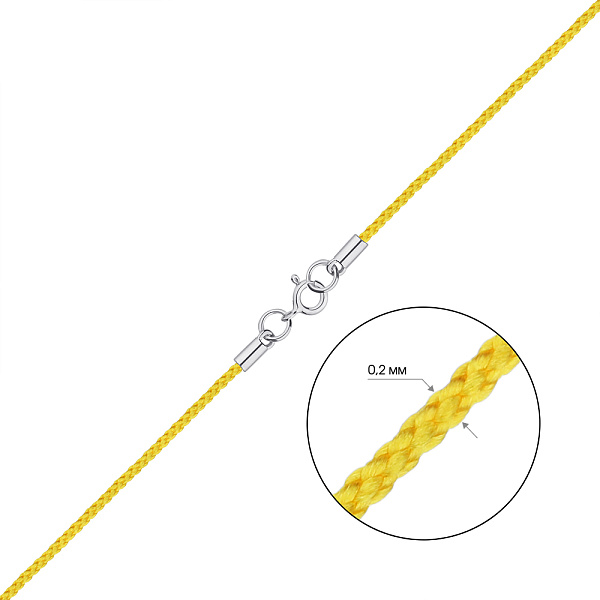 Ювелирный шнурок с серебряными вставками (арт. 7307/79053-229/18ж) – изображение 2