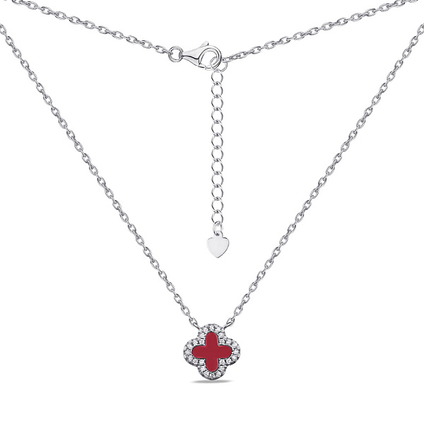 Серебряное колье с ониксом и фианитами (арт. 7507/1955/10ок) – изображение 2