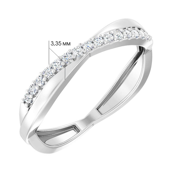 Золота каблучка з доріжкою з діамантів  (арт. К011142015б) – зображення 3