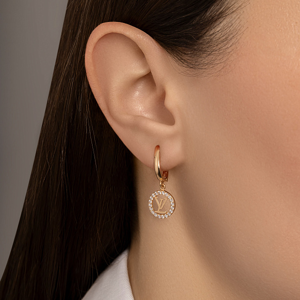 Сережки-підвіски з червоного золота (арт. 106303) – зображення 2