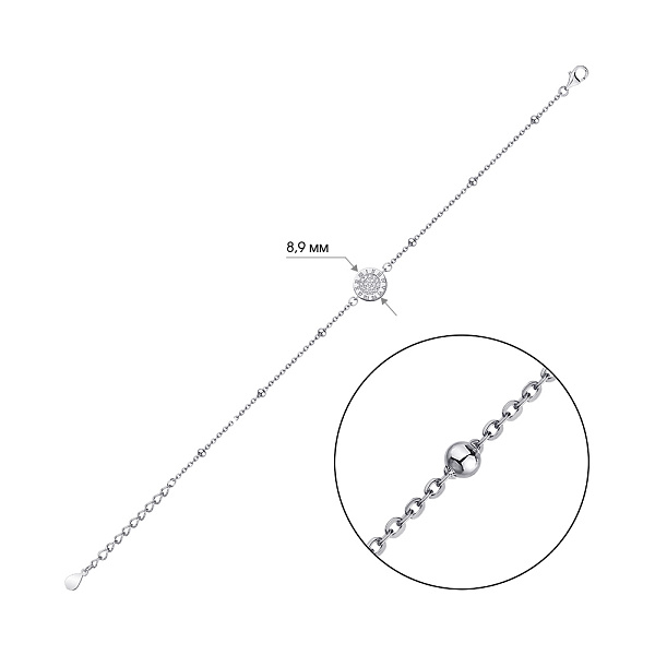 Серебряный браслет с фианитами (арт. 7509/4443) – изображение 2
