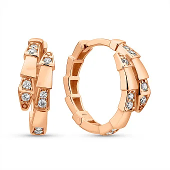 Сережки Змея из красного золота (арт. 1091695/15)