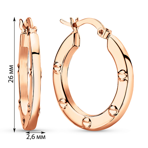 Серьги-кольца из красного золота (арт. 1091111/25) – изображение 5
