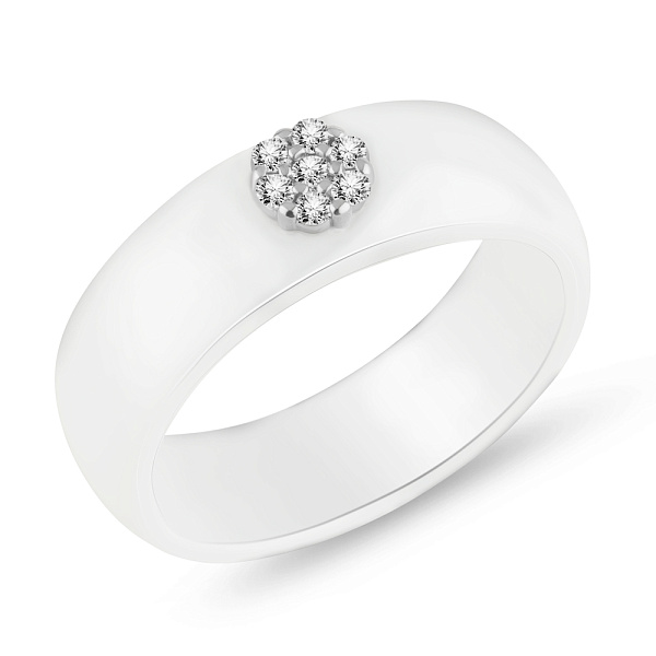 Кольцо из керамики и золота с бриллиантами (арт. К011229005бб) – изображение 1