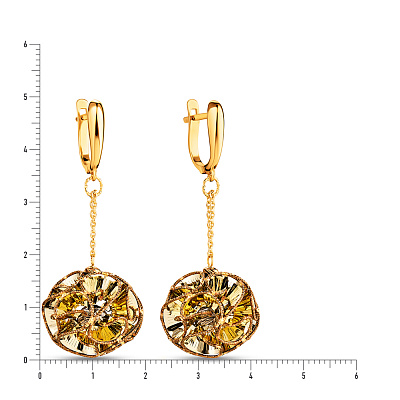 Золоті сережки з підвісками Francelli (арт. 105598жкр)