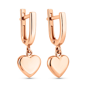 Фото Сережки з червоного золота Серце (арт. 110519)