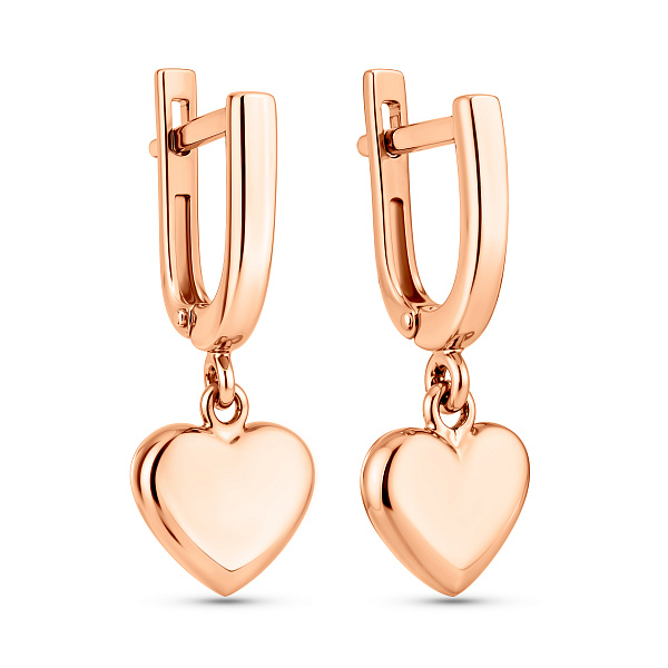 Серьги из красного золота Сердце (арт. 110519) – изображение 1