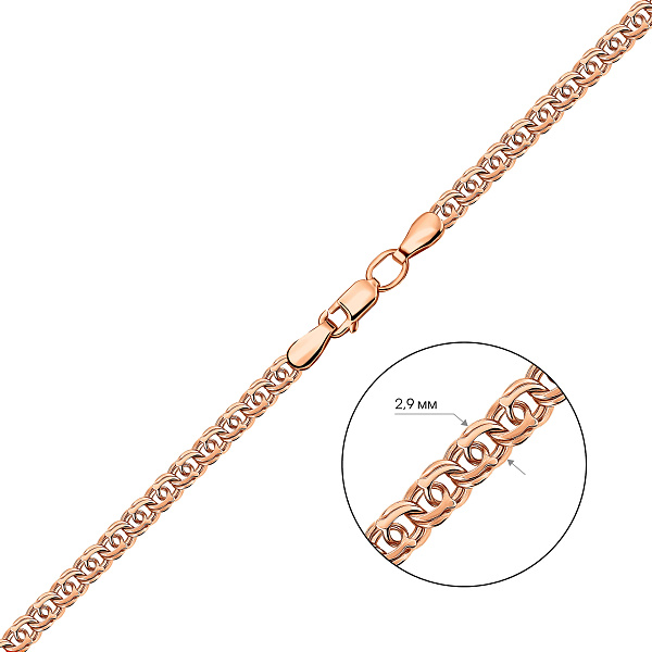 Золотая цепь плетения Двойной Бисмарк (арт. цр30204-050) – изображение 2