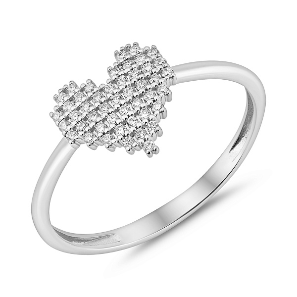 Золотое кольцо Сердце с бриллиантами (арт. К011689010б) – изображение 1