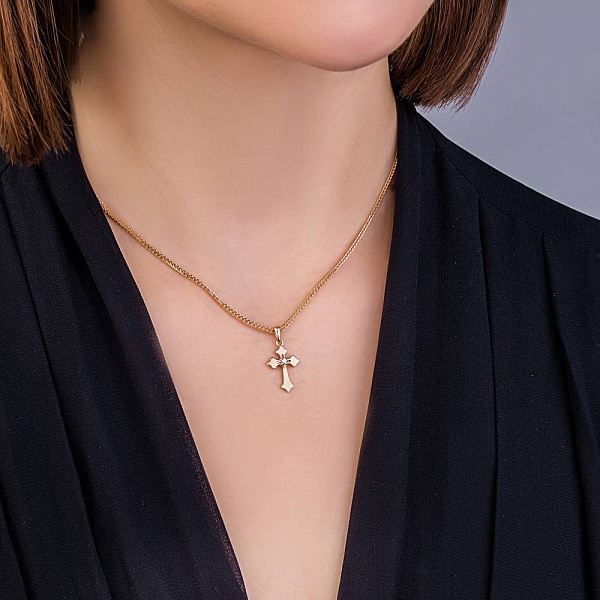 Хрестик золотий з фіанітом (арт. 440636) – зображення 2