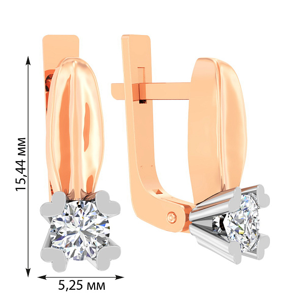 Золоті сережки з фіанітом (арт. 111020) – зображення 2