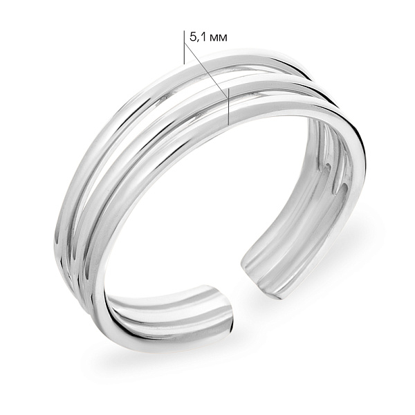 Фалангова потрійна каблучка з білого золота (арт. 140701фб) – зображення 4