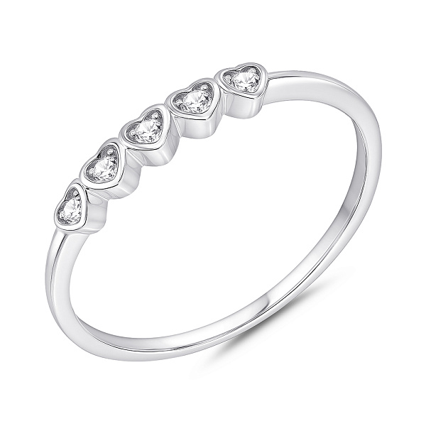 Тонкое серебряное кольцо с фианитами (арт. 7501/8304) – изображение 1