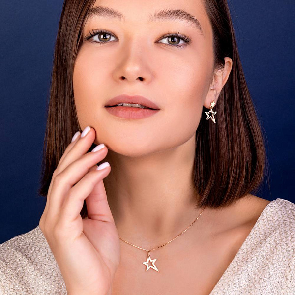 Золотий підвіс з алмазною гранню (арт. 441268а) – зображення 3