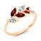 Золота каблучка з гранатом і фіанітами (арт. 141248Пк) – зображення 1