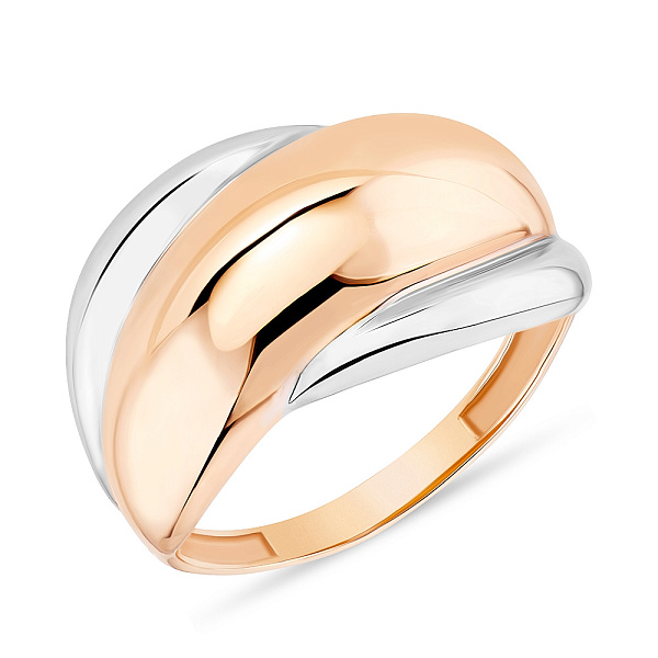 Кольцо золотое в комбинированном цвете металла (арт. 155034кб) – изображение 1