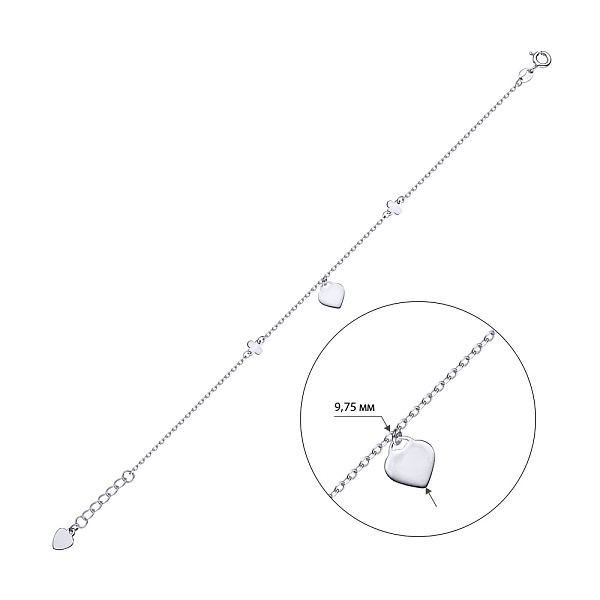 Серебряный женский браслет на руку (арт. 7509/1653) – изображение 2