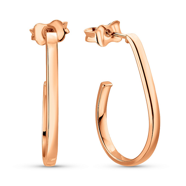 Сережки-пусети з червоного золота (арт. 1091163) – зображення 1