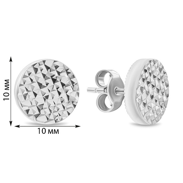 Пусеты «Монеты» из белого золота (арт. 107862/3б) – изображение 3