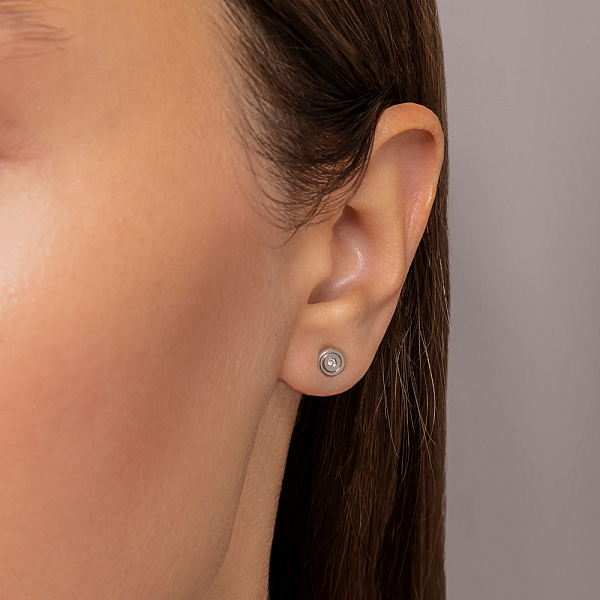 Золоті пусети з діамантами (арт. Т011028б) – зображення 2