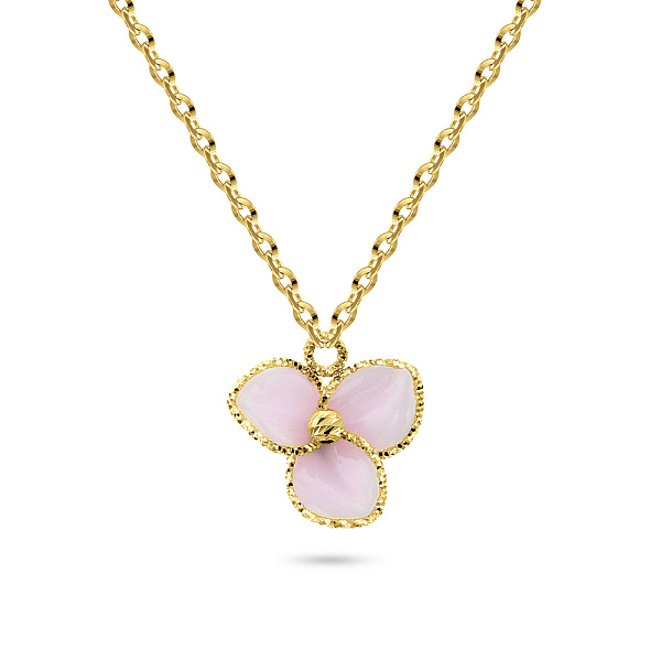 Кольє з жовтого золота Francelli з квіткою з кераміки (арт. 352368жкмр) – зображення 1