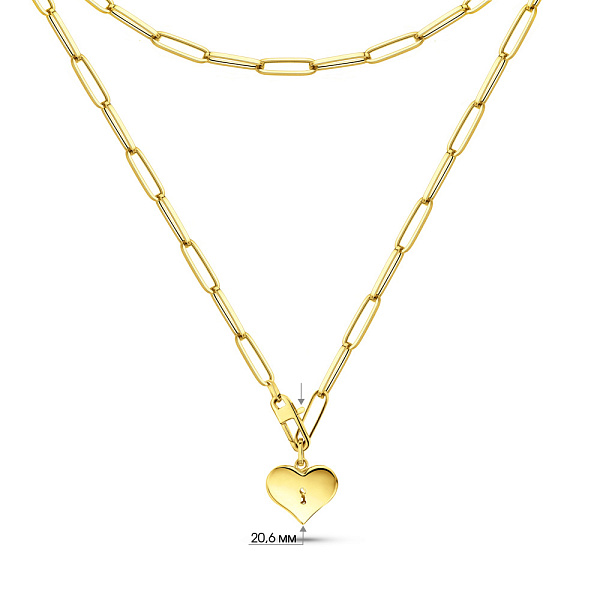 Кольє Серце з жовтого золота (арт. 352829ж) – зображення 4