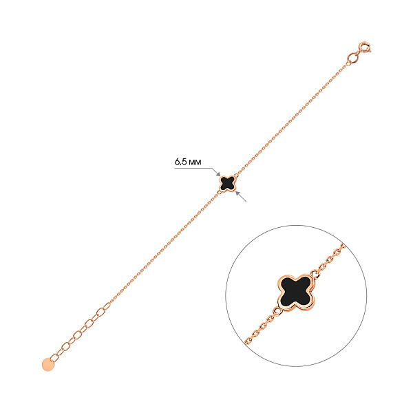 Браслет з червоного золота з емаллю (арт. 341212еч) – зображення 2