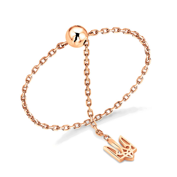 Золота патріотична каблучка Тризуб FLY (арт. 1401132) – зображення 1