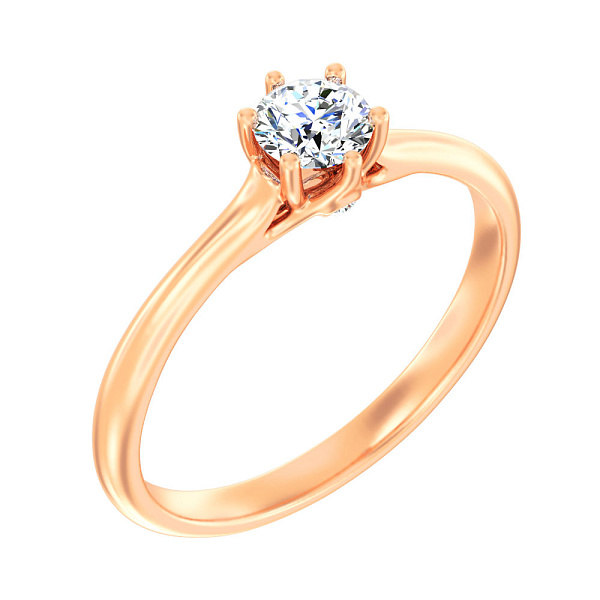 Кольцо из красного золота с бриллиантом (арт. К01114005036) – изображение 1