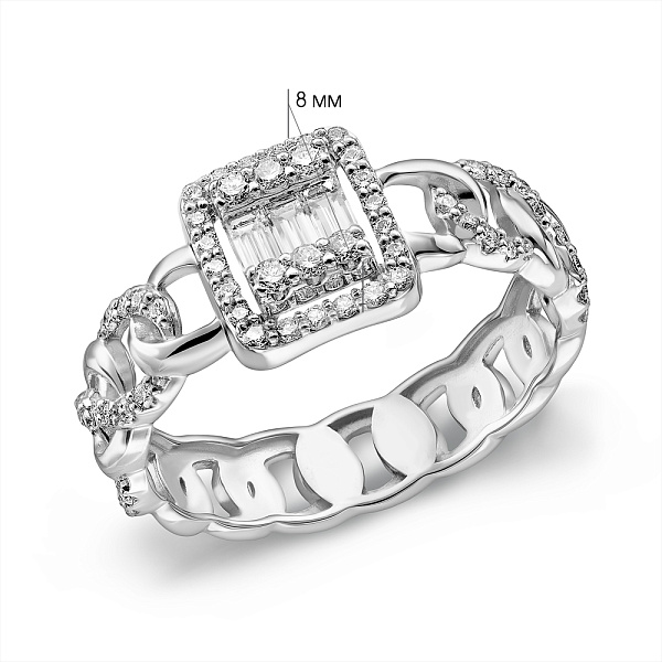 Кольцо из белого золота с бриллиантами (арт. К011593040б) – изображение 6