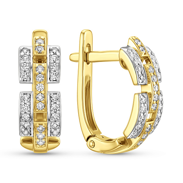 Сережки золотые с фианитами (арт. 110398ж) – изображение 1