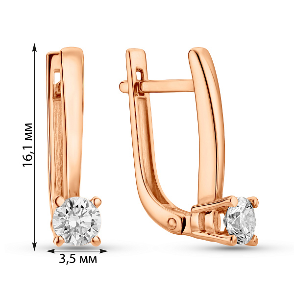 Серьги из красного золота с бриллиантами (арт. С011318040) – изображение 4