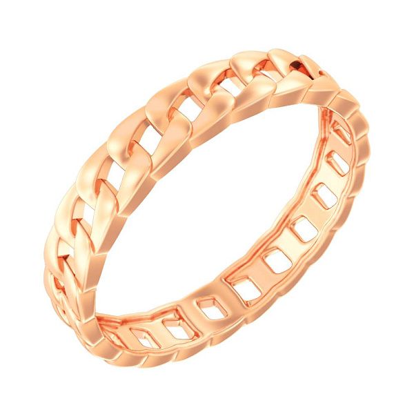 Золотое кольцо "Цепочка - Звенья"  без камней  (арт. 140891) – изображение 1