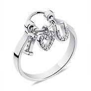 Серебряное кольцо с подвесками и фианитами (арт. 7501/1163К)