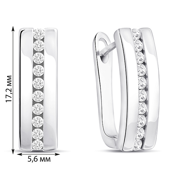Серьги из серебра с фианитами (арт. 7502/9922) – изображение 2
