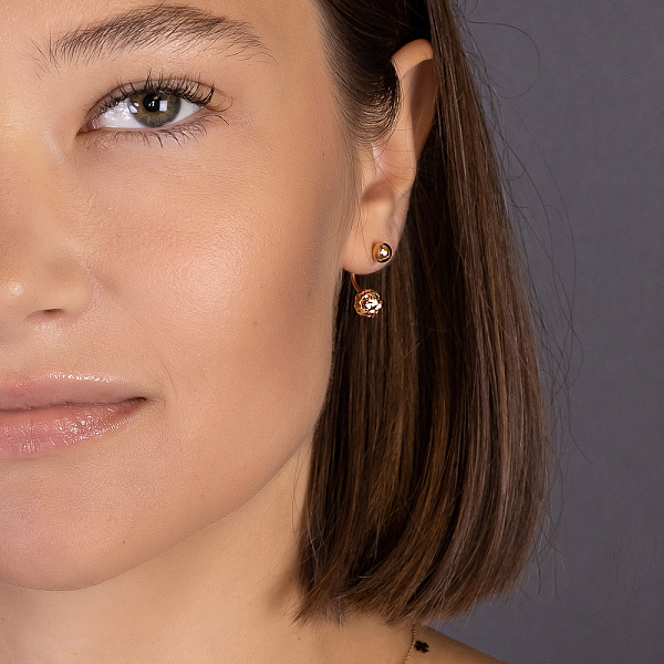 Золоті сережки-джекети (арт. 1101081а) – зображення 3