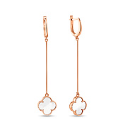 Длинные золотые серьги-подвески с перламутром (арт. 107894/15п)