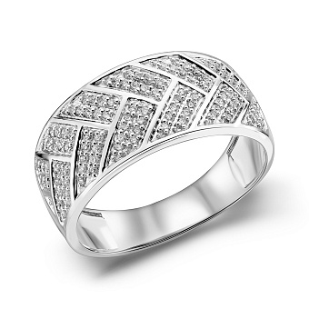 Фото Широка золота каблучка з діамантами (арт. К341475020б)