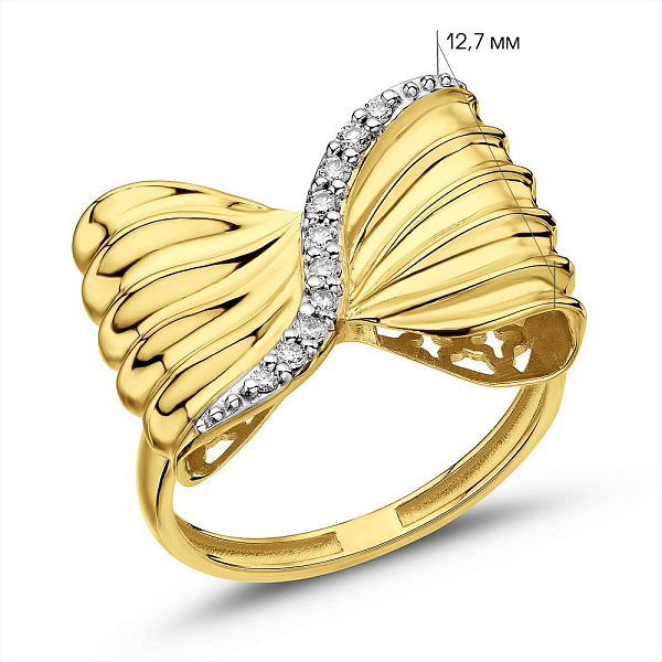 Золота каблучка Бантик Francelli з діамантами (арт. К141374010ж) – зображення 2