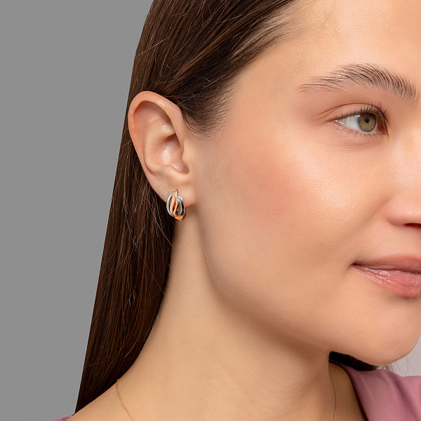 Золотые серьги без камней (арт. 110679) – изображение 3