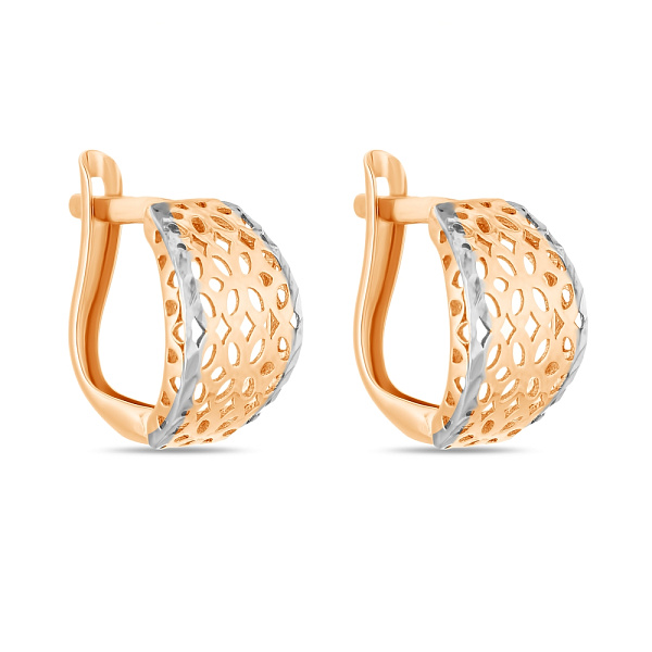 Золотые сережки с алмазной гранью (арт. 106941) – изображение 1